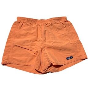 Patagonia Baggies Shorts Womens  sz M Orange 5" Nylon Drawstring Netplus 57059